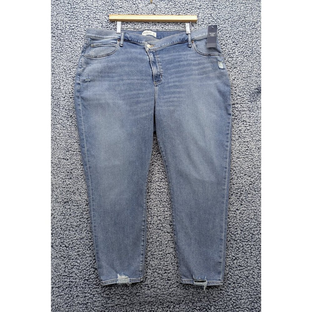 NWT Abercrombie Fitch Super Skinny Ankle High Rise Jeans Size 24 Short Boho Blue